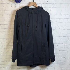 HALIFAX TRADERS Women's Softshell Hooded Windbreaker Pattern Zip Jacket Medium